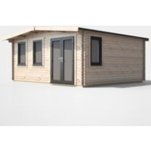 16 x 16 Power Chalet Log Cabin Right Doors