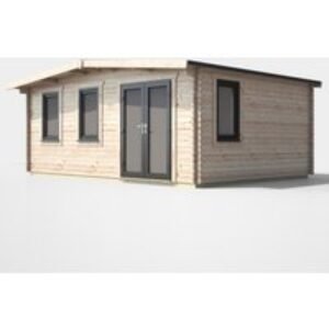 14 x 18 Power Chalet Log Cabin Right Doors
