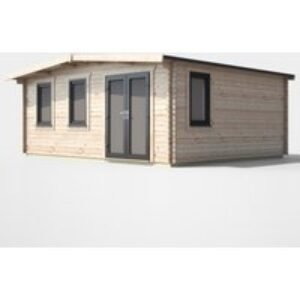16 x 18 Power Chalet Log Cabin Right Doors