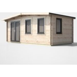 10 x 18 Power Chalet Log Cabin Left Doors