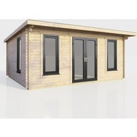 18 x 12 Power Pent Log Cabin Centre Doors