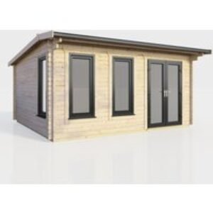 16 x 12 Power Apex Log Cabin Right Doors