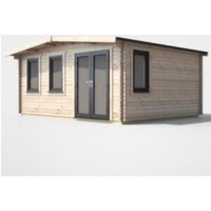 14 x 16 Power Chalet Log Cabin Right Doors