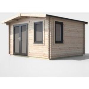 12 x 12 Power Chalet Log Cabin Left Doors