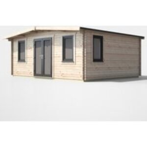 16 x 18 Power Chalet Log Cabin Centre Door