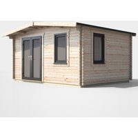 12 x 14 Power Chalet Log Cabin Left Doors