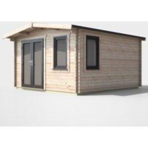 14 x 12 Power Chalet Log Cabin Left Doors