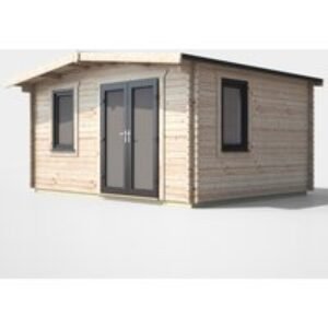 12 x 14 Power Chalet Log Cabin Right Doors