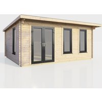 18 x 12 Power Pent Log Cabin Left Doors