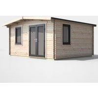 14 x 14 Power Chalet Log Cabin Right Doors