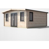 16 x 16 Power Chalet Log Cabin Centre Door