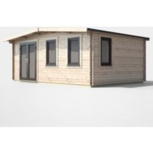 14 x 18 Power Chalet Log Cabin Left Doors