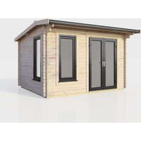 12 x 8 Power Apex Log Cabin Right Doors