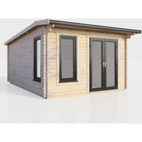 12 x 14 Power Apex Log Cabin Right Doors