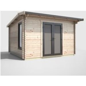 12 x 10 Power Apex Log Cabin Centre Doors