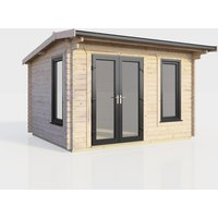 12 x 8 Power Apex Log Cabin Left Doors