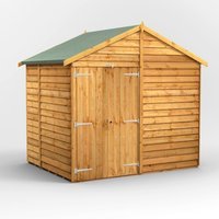 6 x 8 Power Overlap Apex Windowless Double Door Shed