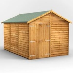 12 x 8 Power Overlap Apex Windowless Double Door Shed