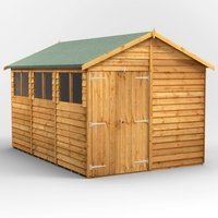 12 x 8 Power Overlap Apex Double Door Shed