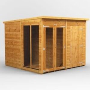 8 x 8 Power Pent Summerhouse With 4ft Side Store