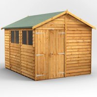 10 x 8 Power Overlap Apex Double Door Shed
