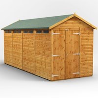 16 x 6 Power Apex Double Door Security Shed