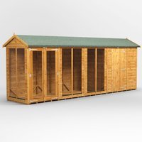 18 x 4 Power Apex Summerhouse With 6ft Side Store