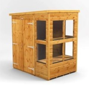 4 x 6 Power Pent Double Door Potting Shed