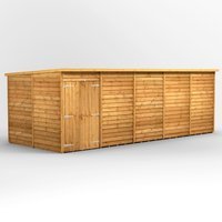 20 x 8 Power Overlap Pent Windowless Double Door Shed