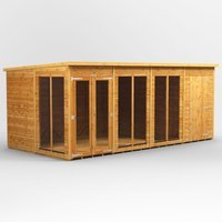 16 x 8 Power Pent Summerhouse With 4ft Side Store