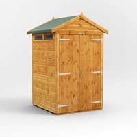 4 x 4 Power Apex Double Door Security Shed