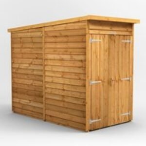 4 x 8 Power Overlap Pent Windowless Double Door Shed