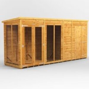 14 x 4 Power Pent Summerhouse With 4ft Side Store