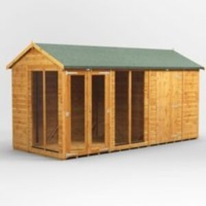 14 x 6 Power Apex Summerhouse With 6ft Side Store