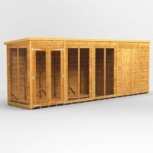 18 x 4 Power Pent Summerhouse With 6ft Side Store