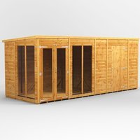 16 x 6 Power Pent Summerhouse With 6ft Side Store