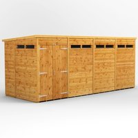 16 x 6 Power Pent Double Door Security Shed