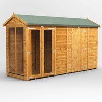 12 x 4 Power Apex Summerhouse With 6ft Side Store