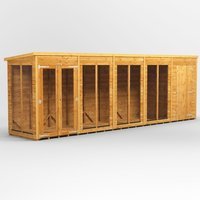 20 x 4 Power Pent Summerhouse With 4ft Side Store