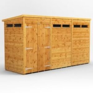 12 x 4 Power Pent Double Door Security Shed