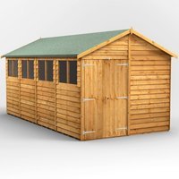 16 x 8 Power Overlap Apex Double Door Shed