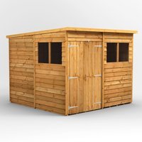 8 x 8 Power Overlap Pent Double Door Shed