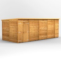 18 x 8 Power Overlap Pent Windowless Double Door Shed