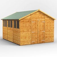 12 x 10 Power Apex Double Door Shed