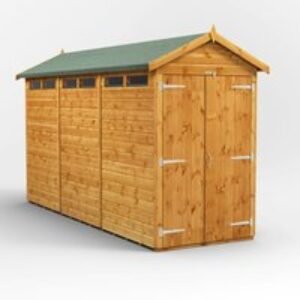 12 x 4 Power Apex Double Door Security Shed