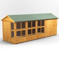 18 x 6 Power Apex Potting Shed With 6ft Side Store