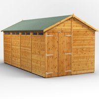 16 x 8 Power Apex Double Door Security Shed