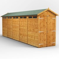 20 x 4 Power Apex Double Door Security Shed