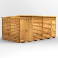 14 x 8 Power Overlap Pent Windowless Double Door Shed