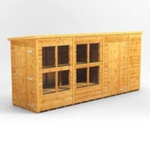 14 x 4 Power Pent Potting Shed With 6ft Side Store